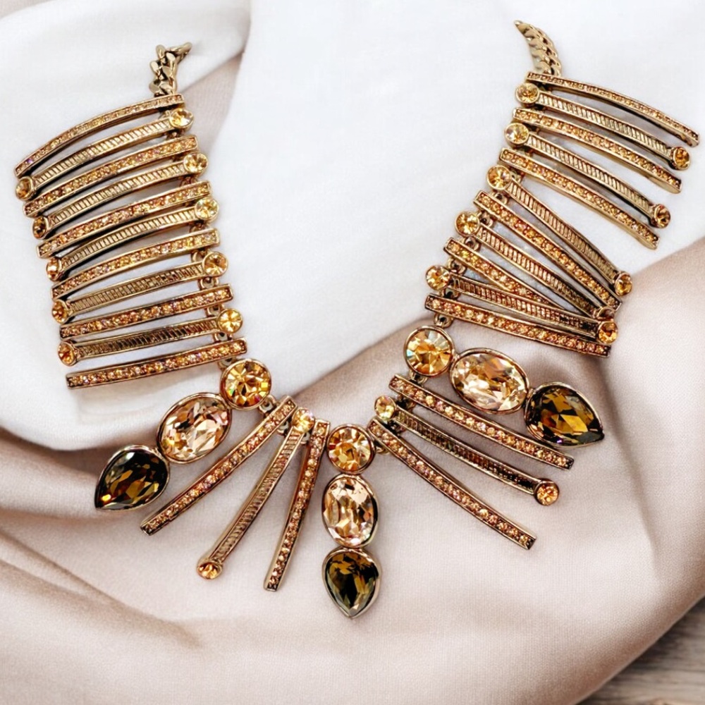 Givenchy Rhinestone Crystal Statement Necklace Co… - image 2